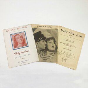 Set of 3 Music Sheets 1930's Through the Years Stars in My Eyes Body & Soul